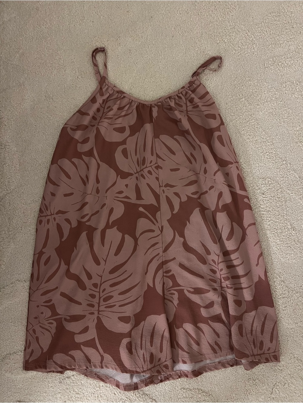 Monstera pink romper